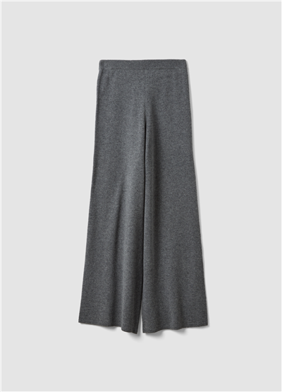 Gri Regular Fit Saf Yün Pantolon