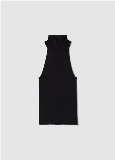 Halter Yaka Fitilli Siyah Atlet
