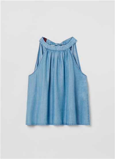 Halter Yaka Mavi Lyocell Atlet