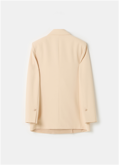 Kadi Kumaştan Kruvaze Bej Blazer Ceket