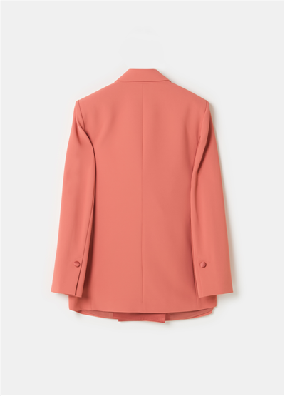 Kadi Kumaştan Kruvaze Pembe Blazer Ceket