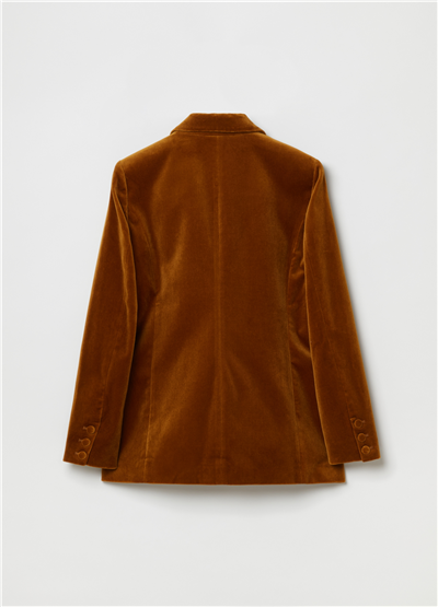 Kadife Tek Düğmeli Blazer Ceket