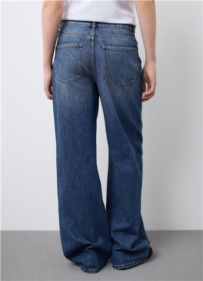 Saf Pamuktan Koyu Mavi Kot Pantolon