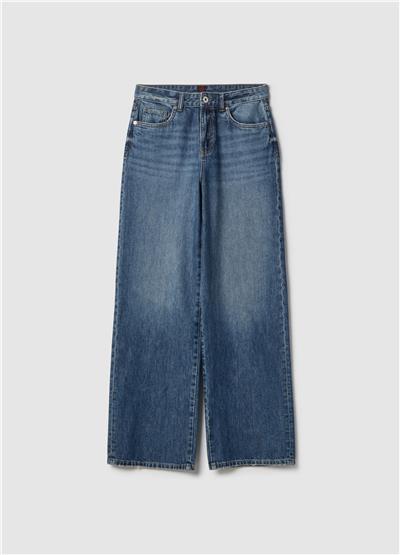 Saf Pamuktan Koyu Mavi Kot Pantolon