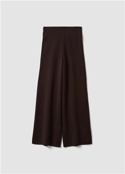 Kahverengi Regular Fit Saf Yün Pantolon