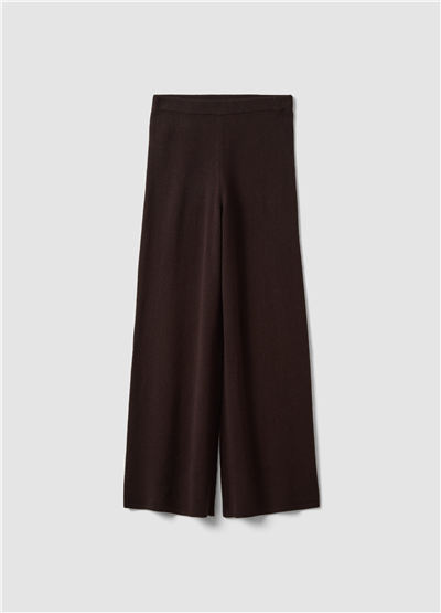 Kahverengi Regular Fit Saf Yün Pantolon