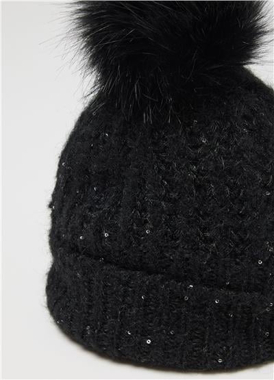 Kalın Siyah Örgü Şapka