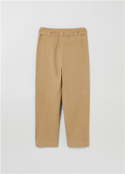 Kemerli Kargo Bej Pantolon