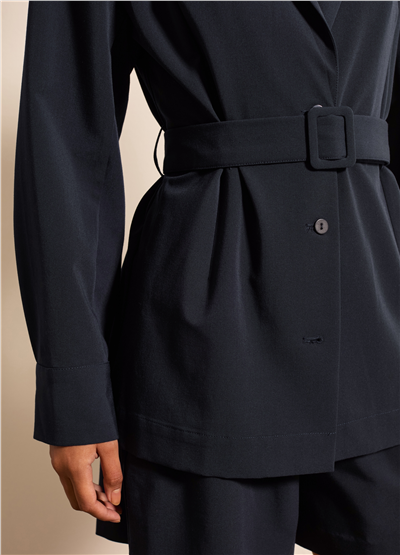 Kemerli Lacivert Shacket