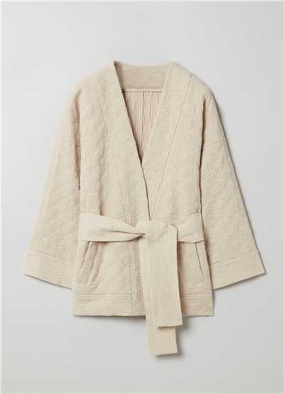 Kemerli Pamuklu Ve Keten Kimono