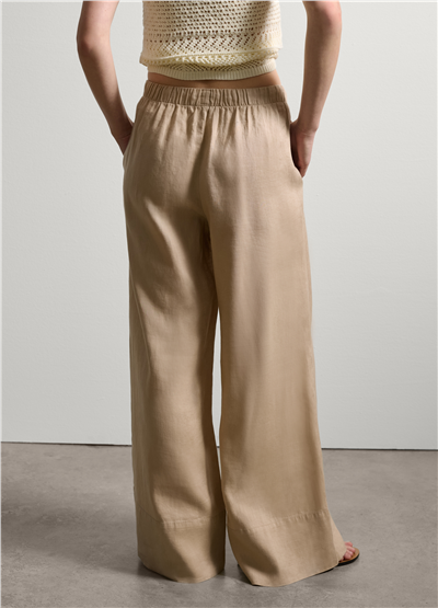 Keten Jogger Bol Paça Bej Pantolon