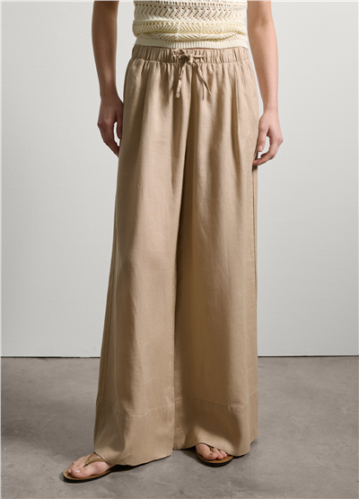 Keten Jogger Bol Paça Bej Pantolon