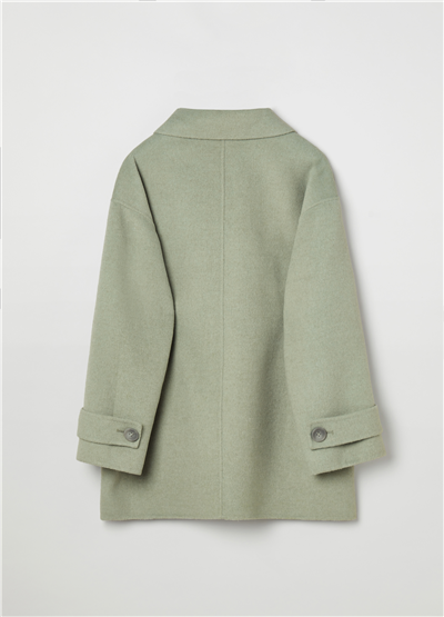 Kısa Oversize Mint Kruvaze Kaban