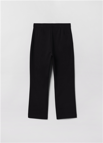 Kısa Siyah Flare Pantolon