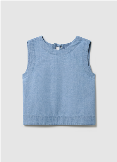 Kolsuz Boxy Fit Denim Bluz