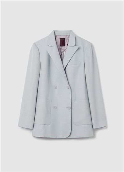 Kruvaze Açık Mavi Blazer