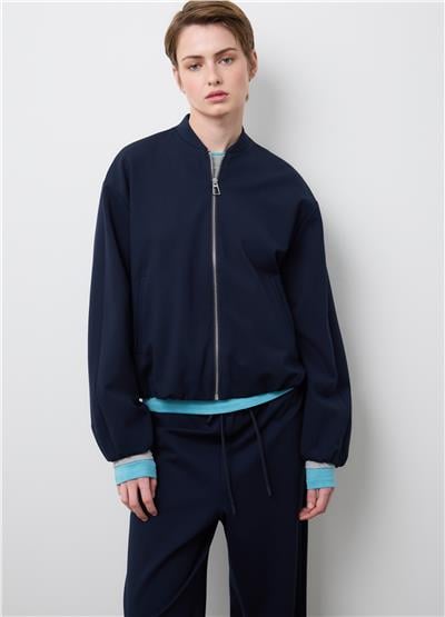 Mavi Normal Kesim Tam Fermuarlı Ceket