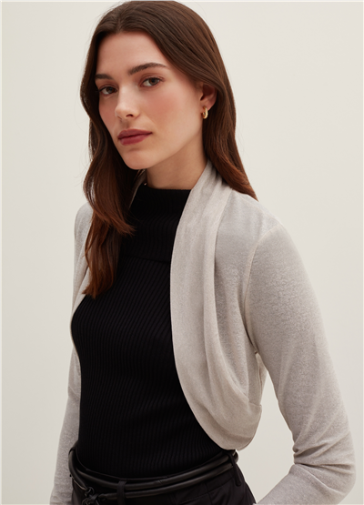 Lurex Bej Bolero