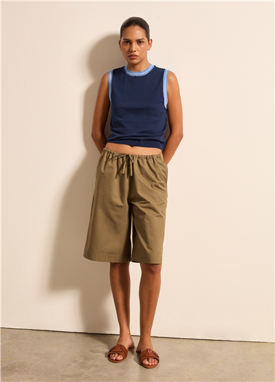 Lurex Detaylı Crepe Lacivert Atlet