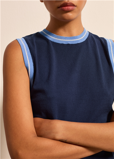 Lurex Detaylı Crepe Lacivert Atlet