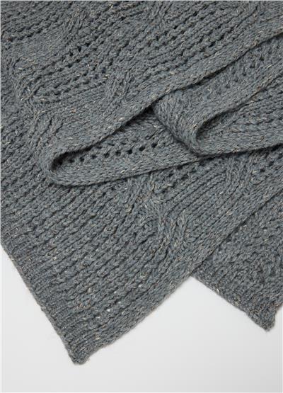 Lurex Detaylı Gri Atkı