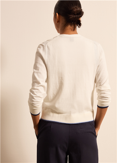 Lurex Şerit Detaylı Crepe Bej Hırka