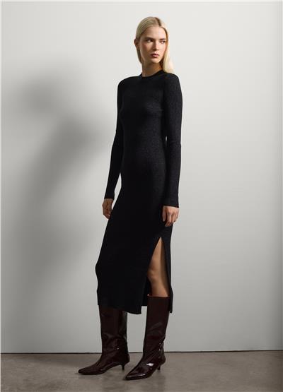 Lurexli Ribana Örgü Midi Elbise