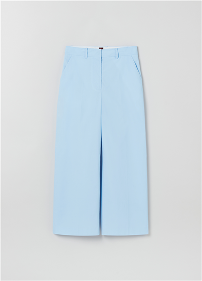 Mavi Bol Paça Poplin Pantolon