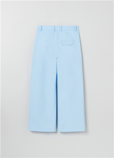 Mavi Bol Paça Poplin Pantolon