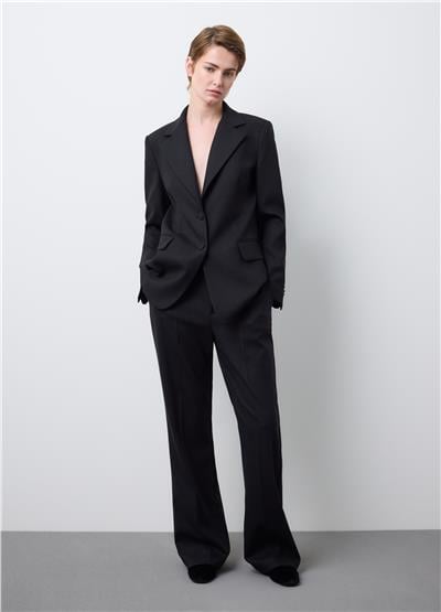 Siyah Normal Kesim Parıltılı Blazer Ceket