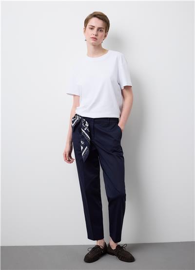 Mavi Esnek Pamuklu Pantolon