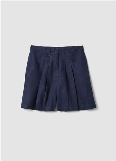 Mavi Keten Regular Fit Şort