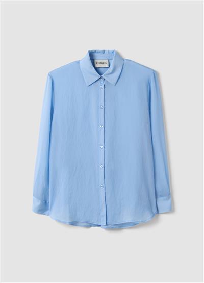 Mavi Lyocell Karışımlı Regular Kalıp Gömlek