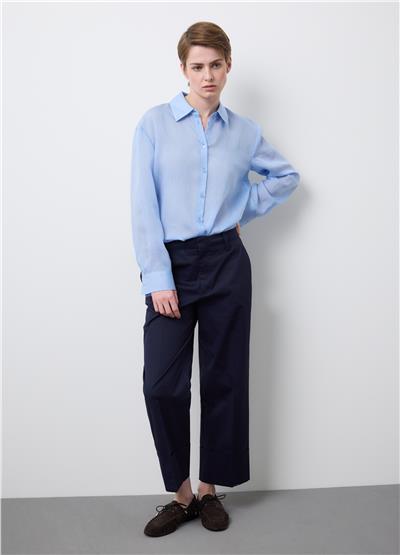 Mavi Lyocell Karışımlı Regular Kalıp Gömlek