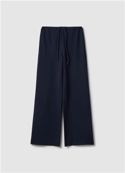 Normal Kesimli Mavi Viskoz Karışımlı Pantolon