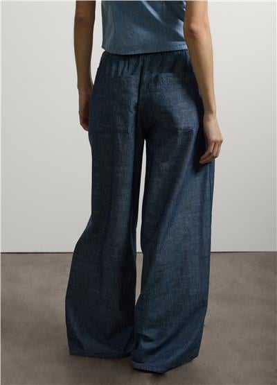 Mavi Pamuk Denim Rahat Kesim Pantolon