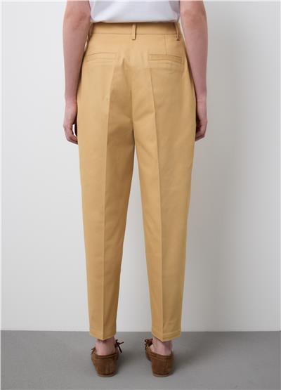 Bej Streç Pamuklu Normal Kesim Pantolon