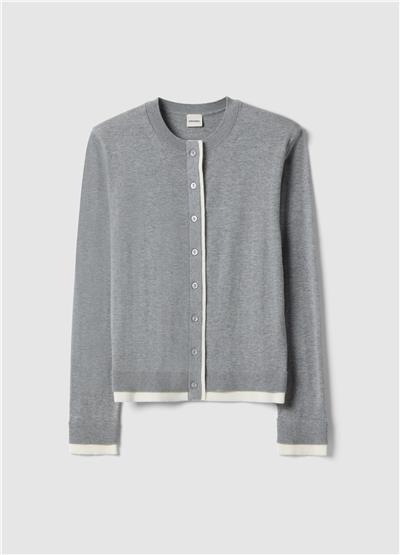 Gri yün Ve Pamuk Karışımı Hırka