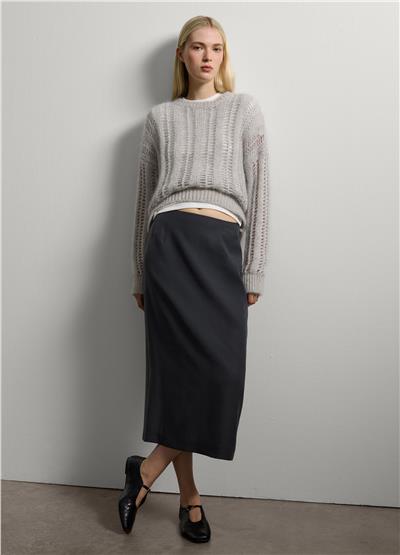 Moher Karışımlı Gri Kazak Normal Kesim