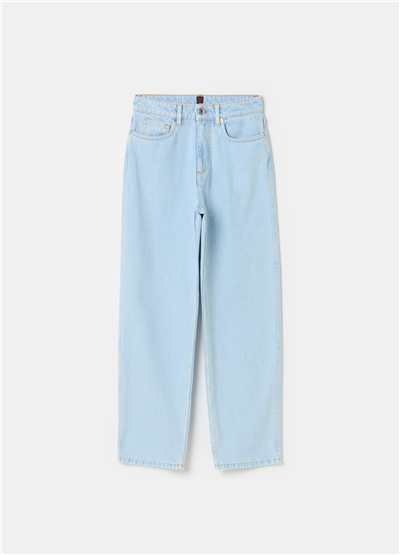 Mum-Fit Kısa Paça Açık Mavi Kot Pantolon