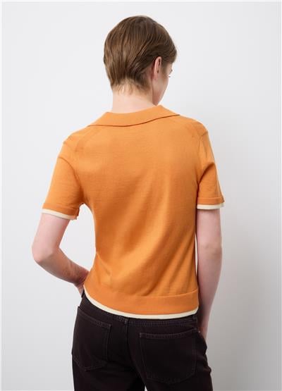 Normal Kesim Yün Ve Pamuk Karışımından Yapılmış Turuncu Kazak