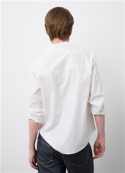Beyaz Saf Pamuklu Gömlek Normal Kesim