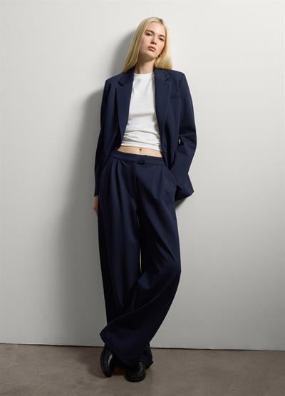 Lacivert Palazzo Pantolon