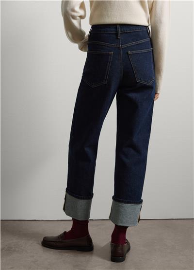 Pamuklu Düz Mavi Kot Pantolon