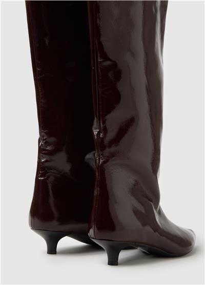 Patent Hakiki Deri Topuklu Çizme