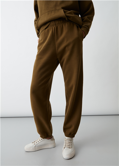 Peluş Haki Jogger Pantolon