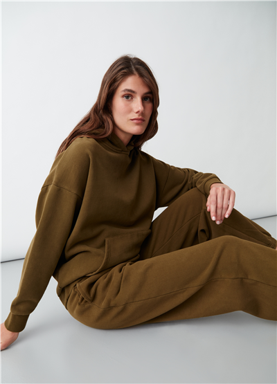 Peluş Haki Jogger Pantolon