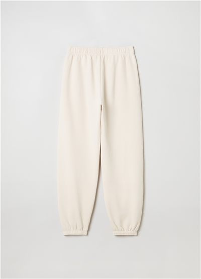 Peluş Kırık Beyaz Jogger Pantolon