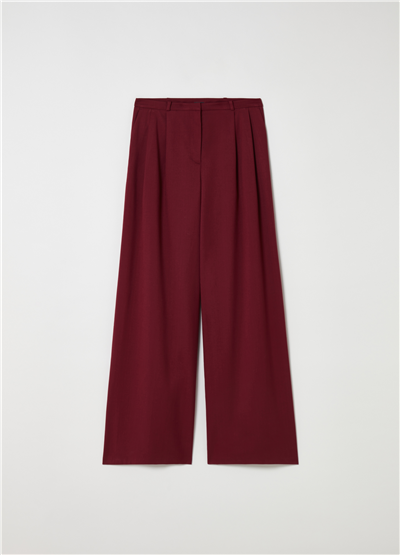Pensli Bol Kesim Bordo Pantolon