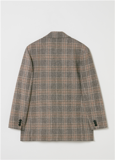 Prince Of Wales Ekose Desenli Kruvaze Blazer Ceket